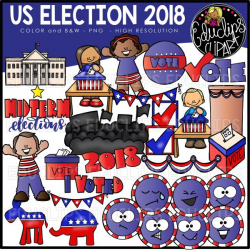 US Election Clip Art Bundle (Color and B&W)