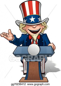 Vector Illustration - Uncle sam presidential podium open ...
