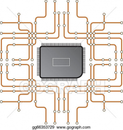 Vector Illustration - Electrical circuit. EPS Clipart ...