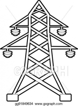 EPS Illustration - Electric pole icon, outline style. Vector ...