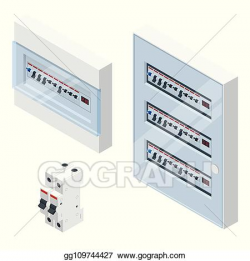 Vector Art - Isometric electrical panel with fuses and ...