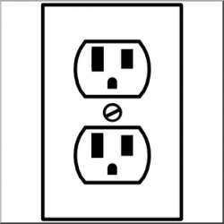 Clip Art: Electricity: Outlet B&W I abcteach.com | abcteach