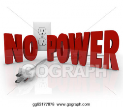 Stock Illustration - No power words electrical cord outlet ...