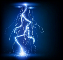 Realistic lightning strike on dark background | Graphics in ...