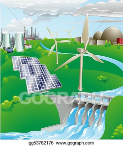 EPS Illustration - Electricity power generation illustration ...