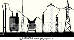 Vector Art - Electrical substation scene. Clipart Drawing gg81255083 ...
