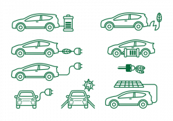 Prius Car Icons - Vector prius electric car icon set. Pictogram ...