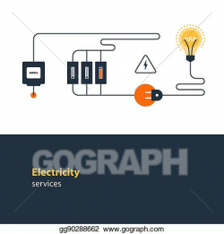 Vector Clipart - Electricity connection, electrical services ...