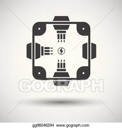 Vector Clipart - Electrical junction box icon. Vector ...