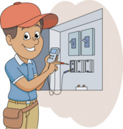 Electrician wokring on electrical panel clipart » Clipart Portal