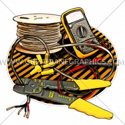 Electrician Tools | Production Ready Artwork for T-Shirt Printing