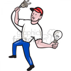 Royalty-Free electrician holding bulb plug 390419 vector clip art ...