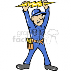 electrician thunderbolt toolman clipart. Royalty-free clipart # 388268