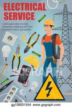 EPS Vector - Electrician with tools. equipment and service ...
