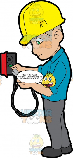 An Electrician Reading The Voltage Reader