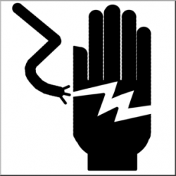 Clip Art: Electricity: Electrical Hazard Symbol 2 B&W I ...