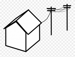 Electricity Cables - Power Lines To House Clipart (#104480 ...