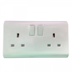 DOUBLE 13A SWITCH SOCKET Plastic white- UKEW™ (DOUBLE 13A socket) by ...