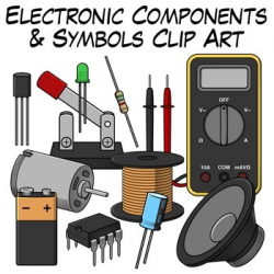 Electronic Components and Symbols Clip Art