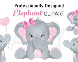 Elephant clip art | Etsy