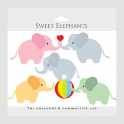 Elephant clipart - baby elephant clip art, circus clipart ...