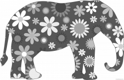 Floral Pattern Elephant Clipart - ClipartBlack.com