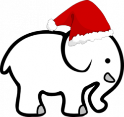 White Elephant With Santa Hat Clip Art at Clker.com - vector ...