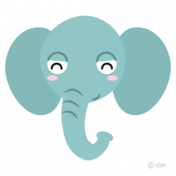 Smile Elephant Face Clipart Free Picture｜Illustoon