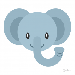 Cute Elephant Face Clipart Free Picture｜Illustoon