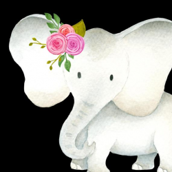 Cute elephant clipart, Baby & mama elephants clipart set, Elephant  illustration, Watercolor elephant flower, Baby clipart, invitation