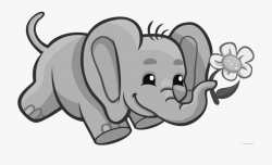 Wonderful Elephant Clipart - Cute Flower Coloring Pages ...