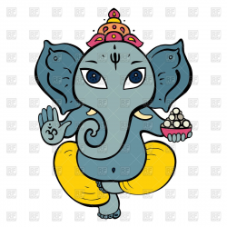 Cartoon Hindu God Ganesh Vector Image – Vector illustration ...
