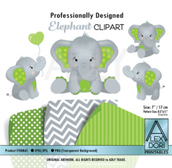 Lime green elephant clipart gray clipart