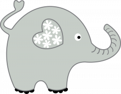 Elephant with ears of heart Clipart - Clip Art Library