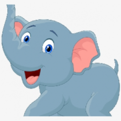 Baby Animal Clipart Blue Elephant - Baby Animals Cartoon ...