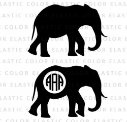 Elephant svg file, elephant monogram file - elephant clipart digital  download svg, eps, dxf, png