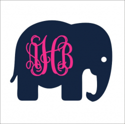 Elephant circle monogram clipart - Clip Art Library