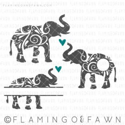 Elephant svg file, Elephant cut file, elephant monogram svg, elephant png,  svg files, Elephant bundle, cutting file, elephant clipart