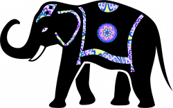 Clipart - Ornamented Elephant Silhouette