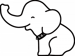 Elephant clipart outline trunk up