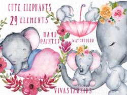 Cute Elephants clipart: 