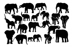 Elephant Silhouette, Elephant Clipart, Animal Clip Art, Wild animal  silhouette, Elephant image, Elephant SVG, Elephant cut file, Animal svg