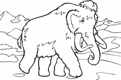 Clipart - Coloring Book Mammoth