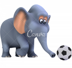 3d Football Elephant - Photos by Canva