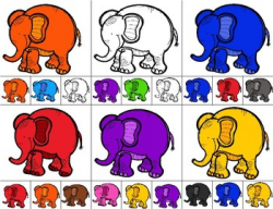 ELEPHANTS Color Match Clip It {A Beginning Work Task)