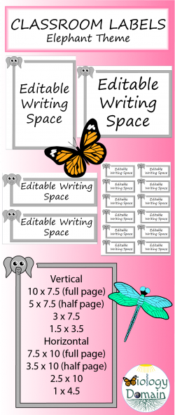 Editable Classroom Labels: Elephants | Pinterest | Classroom labels ...