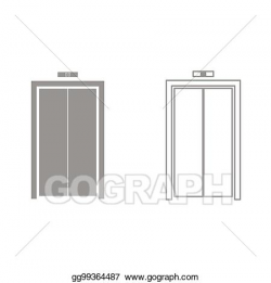 EPS Illustration - Elevator doors it is black icon. Vector ...