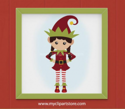 Items similar to Clipart - Christmas Elf Girl Clipart ...