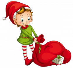Christmas Elf with Santa Bag Clipart | Gallery Yopriceville - High ...
