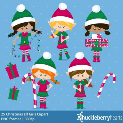 Christmas Clipart, Elf Clipart, Santas Helpers, North Pole, Printable,  Commercial Use
